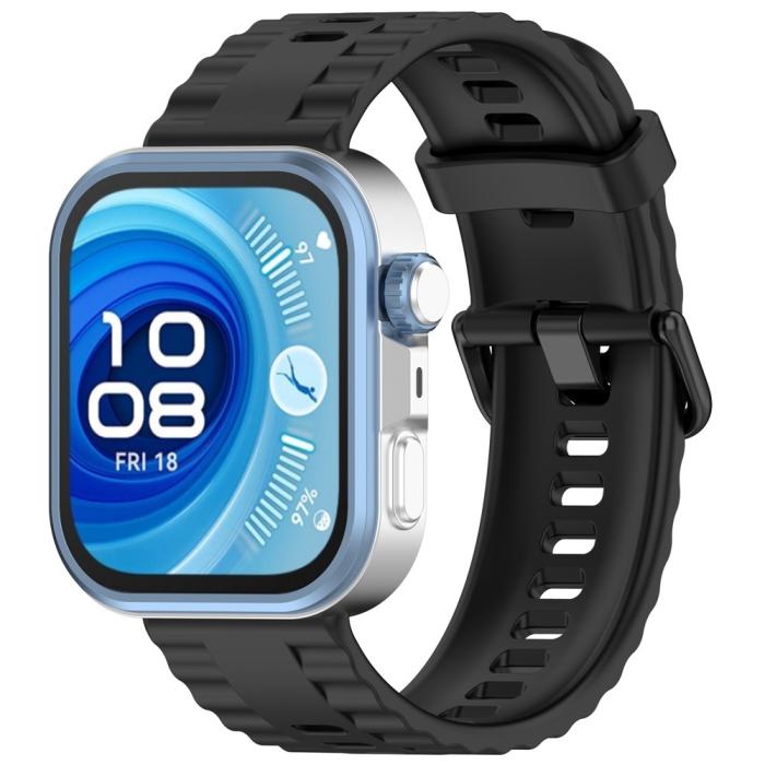 Bild 4,  Huawei Watch Fit 4 Pro / 4 / 3 Armband Silikon Svart - Teknikhallen.se