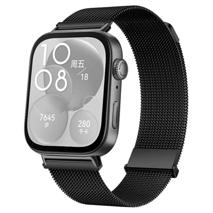 Bild 2,  Huawei Watch Fit 4 Pro / 4 / 3 Klockarmband Milanese Svart - Teknikhallen.se