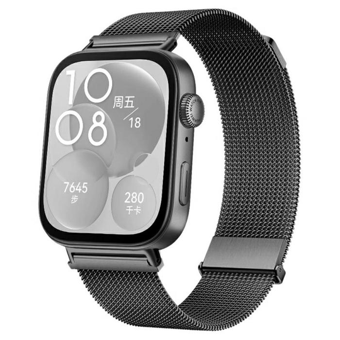 Bild 2,  Huawei Watch Fit 4 Pro / 4 / 3 Klockarmband Milanese Mörk Grå - Teknikhallen.se