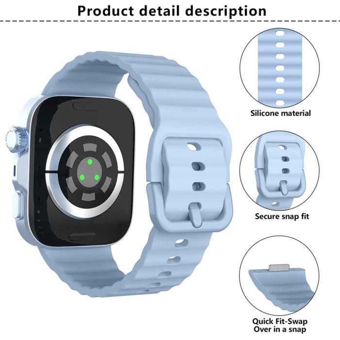 Bild 5, KALEBOL KALEBOL Huawei Watch Fit 4 Pro/4/3 Armband Wave Silikon Blå - Teknikhallen.se