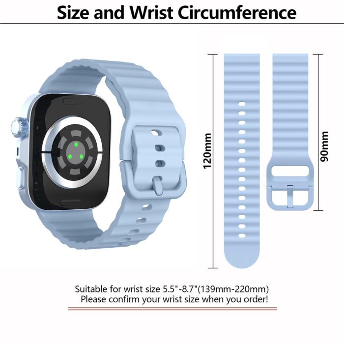Bild 6, KALEBOL KALEBOL Huawei Watch Fit 4 Pro/4/3 Armband Wave Silikon Blå - Teknikhallen.se