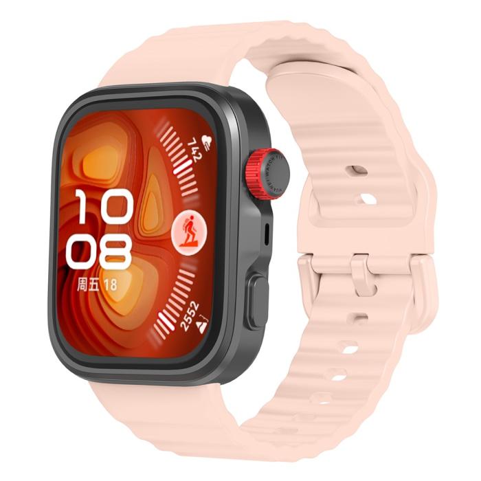 Bild 4, KALEBOL KALEBOL Huawei Watch Fit 4 Pro/4/3 Armband Wave Silikon Rosa - Teknikhallen.se