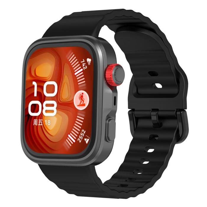 Bild 4, KALEBOL KALEBOL Huawei Watch Fit 4 Pro/4/3 Armband Wave Silikon Svart - Teknikhallen.se