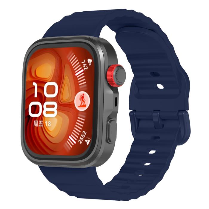 Bild 4, KALEBOL KALEBOL Huawei Watch Fit 4 Pro/4/3 Armband Wave Silikon Mörk Blå - Teknikhallen.se