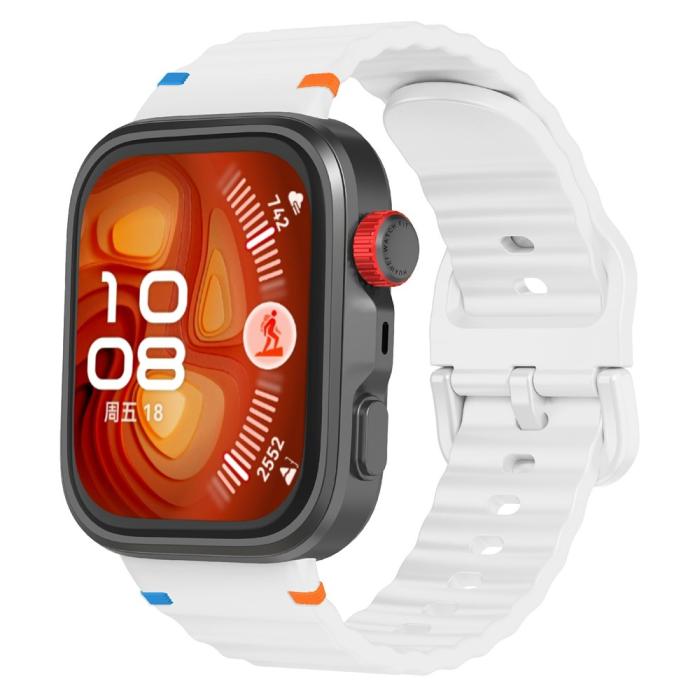 Bild 2,  Huawei Watch Fit 4 Pro / 4 / 3 Klockarmband Wave Silikon Vit - Teknikhallen.se