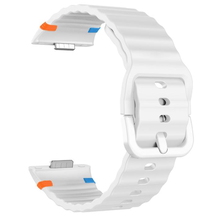 Bild 4,  Huawei Watch Fit 4 Pro / 4 / 3 Klockarmband Wave Silikon Vit - Teknikhallen.se