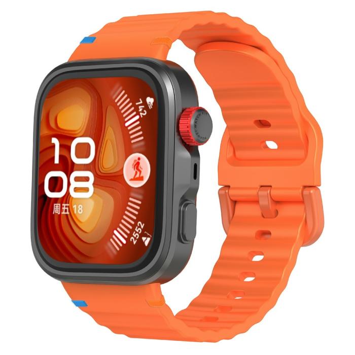 Bild 2,  Huawei Watch Fit 4 Pro / 4 / 3 Klockarmband Wave Silikon Orange - Teknikhallen.se