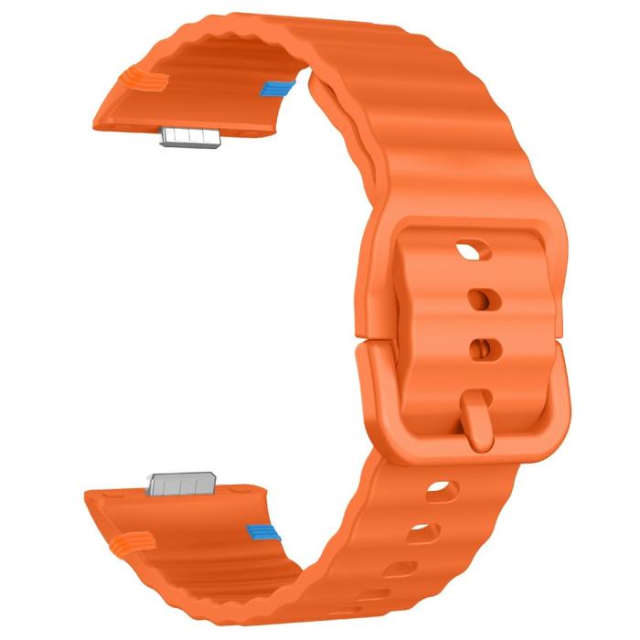 Bild 4,  Huawei Watch Fit 4 Pro / 4 / 3 Klockarmband Wave Silikon Orange - Teknikhallen.se
