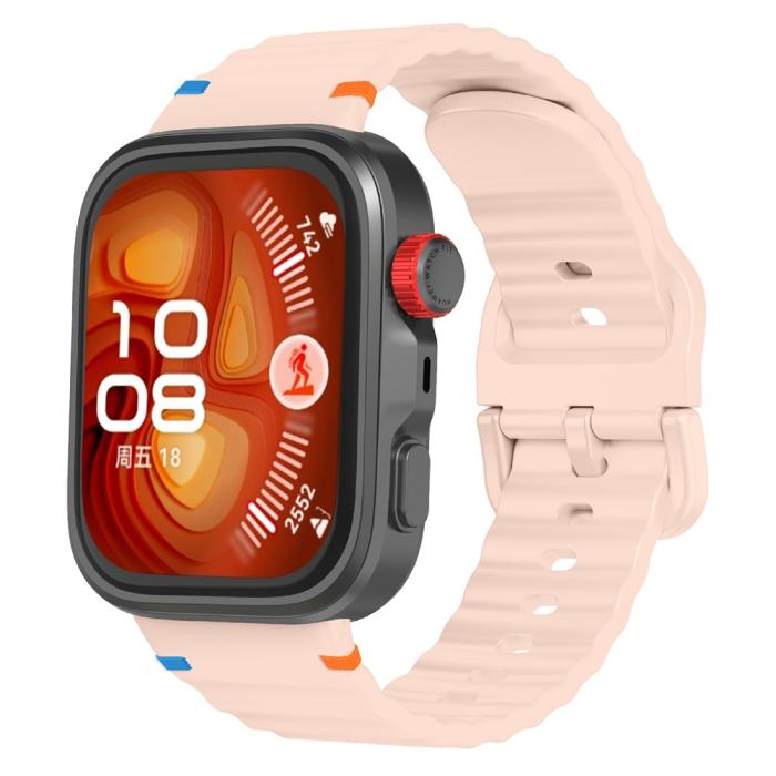 Bild 2,  Huawei Watch Fit 4 Pro / 4 / 3 Klockarmband Wave Silikon Rosa - Teknikhallen.se