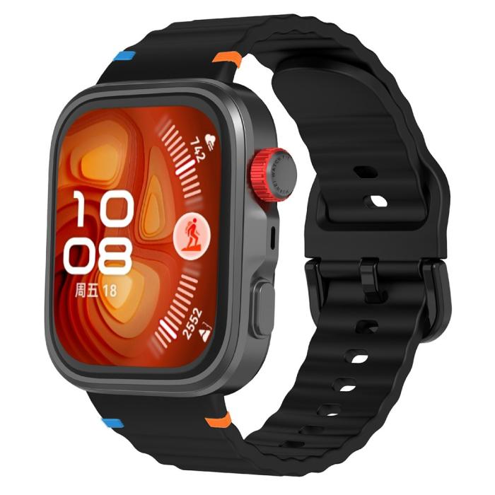Bild 2,  Huawei Watch Fit 4 Pro / 4 / 3 Klockarmband Wave Silikon Svart - Teknikhallen.se