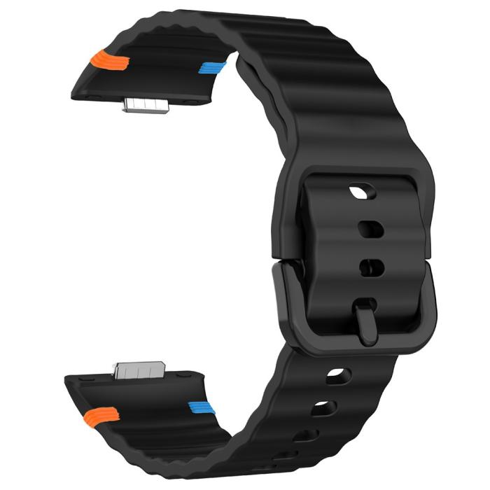 Bild 4,  Huawei Watch Fit 4 Pro / 4 / 3 Klockarmband Wave Silikon Svart - Teknikhallen.se