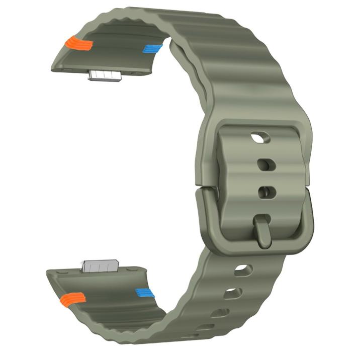 Bild 4,  Huawei Watch Fit 4 Pro / 4 / 3 Klockarmband Wave Silikon Grön - Teknikhallen.se