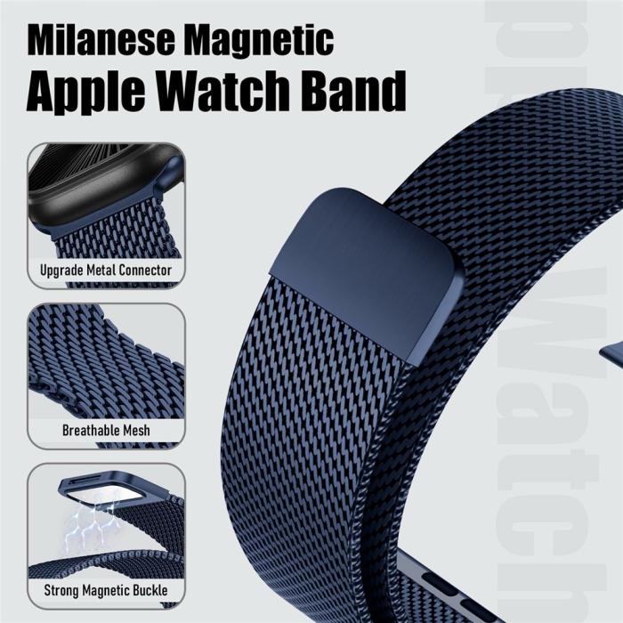 Bild 2,  Apple Watch 38/40/41/42 mm Armband Milanese Blå - Teknikhallen.se