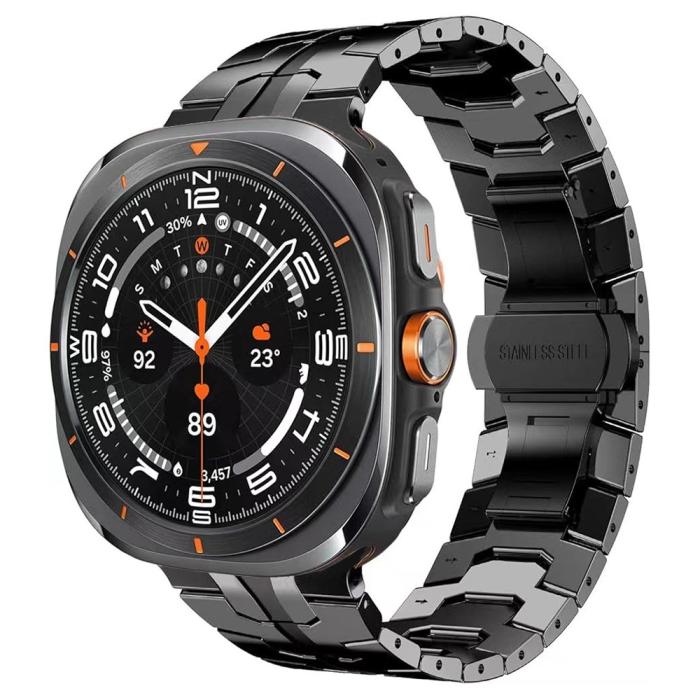 Bild 2,  Galaxy Watch 8 46/44/40 mm Armband Metall Svart - Teknikhallen.se