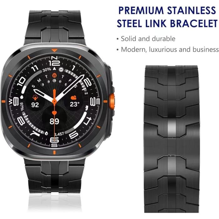 Bild 3,  Galaxy Watch 8 46/44/40 mm Armband Metall Svart - Teknikhallen.se