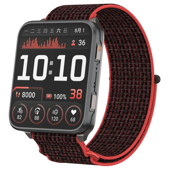 Bild 2,  Garmin Venu X1 Armband Nylon Loop Röd / Svart - Teknikhallen.se