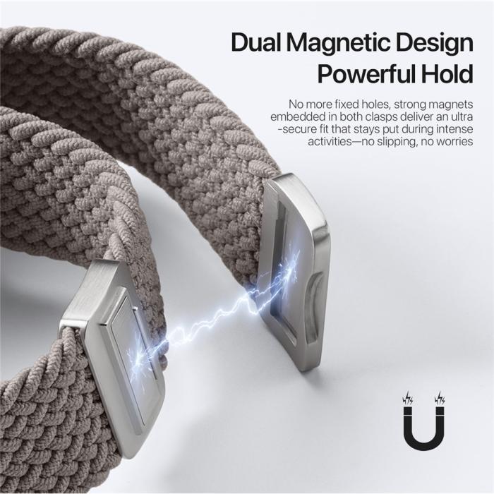 Bild 4, DUX DUCIS DUX DUCIS Apple Watch 38/40/41/42 mm Armband Flätat Grå - Teknikhallen.se