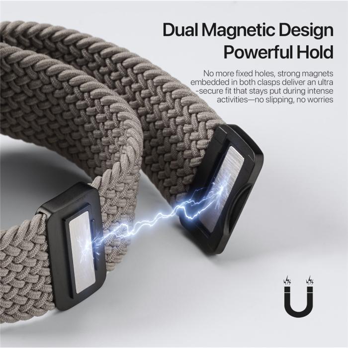 Bild 4, DUX DUCIS DUX DUCIS Apple Watch 42/44/45/46/49 mm Armband Flätat Grå - Teknikhallen.se