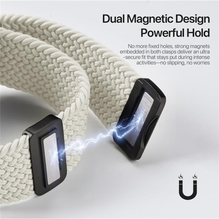 Bild 4, DUX DUCIS DUX DUCIS Apple Watch 42/44/45/46/49 mm Armband Flätat Starlight - Teknikhallen.se