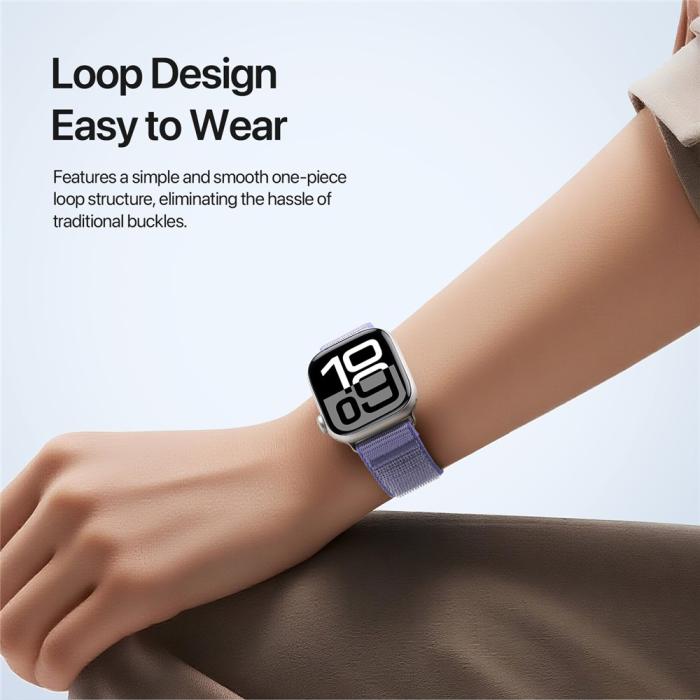 Bild 5, DUX DUCIS DUX DUCIS Apple Watch 38/40/41/42 mm Armband Nylon Loop Lila - Teknikhallen.se