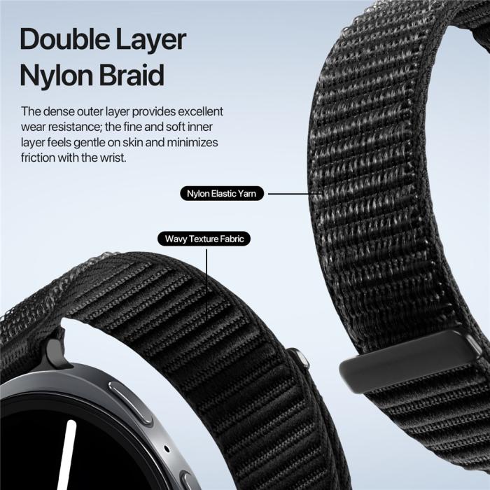Bild 6, DUX DUCIS DUX DUCIS Galaxy Watch 8 46/44/40 mm Armband Nylon Loop Svart - Teknikhallen.se