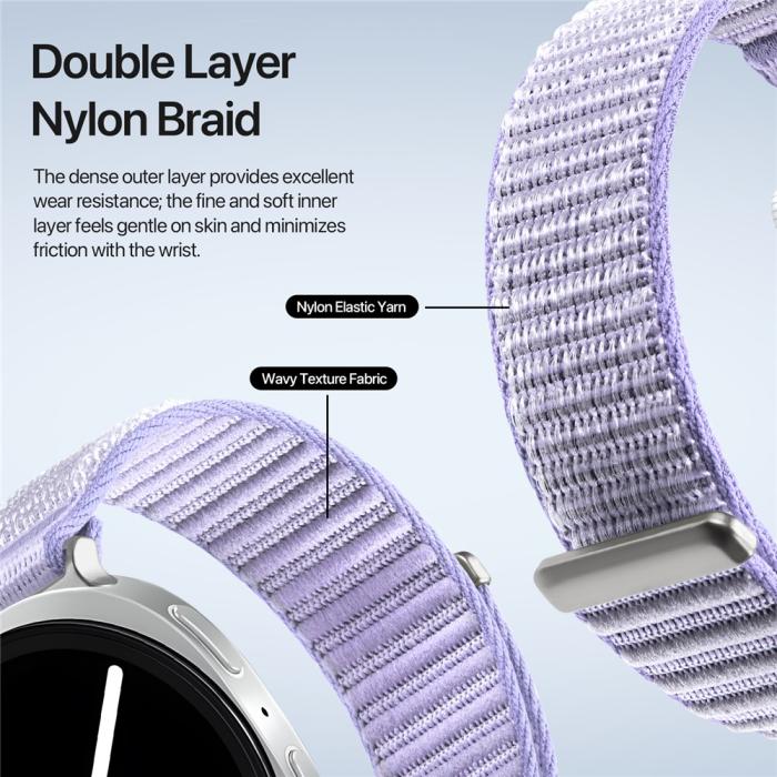 Bild 6, DUX DUCIS DUX DUCIS Galaxy Watch 8 46/44/40 mm Armband Nylon Loop Lila - Teknikhallen.se