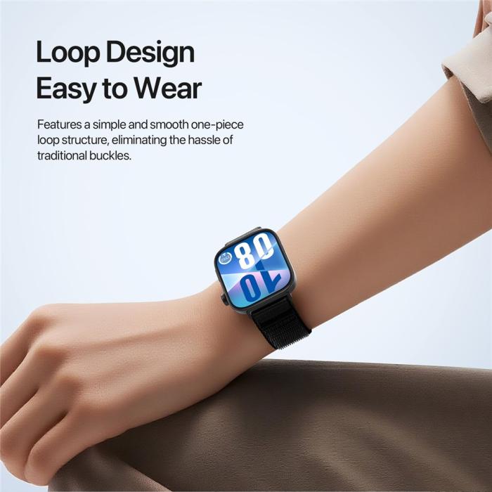 Bild 5, DUX DUCIS DUX DUCIS Huawei Watch Fit 4 Pro/4/3 Armband Nylon Loop Svart - Teknikhallen.se