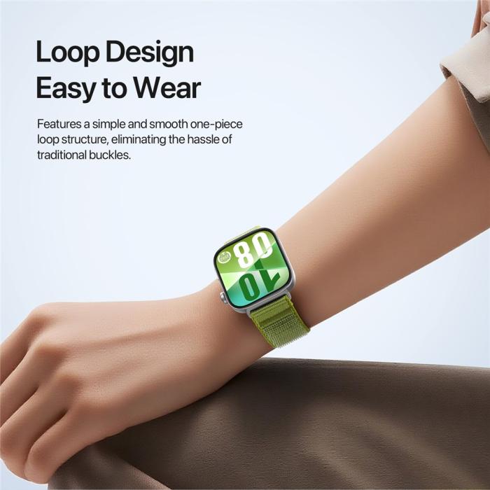Bild 5, DUX DUCIS DUX DUCIS Huawei Watch Fit 4 Pro/4/3 Armband Nylon Loop Grön - Teknikhallen.se