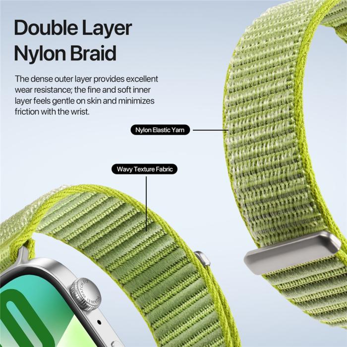 Bild 6, DUX DUCIS DUX DUCIS Huawei Watch Fit 4 Pro/4/3 Armband Nylon Loop Grön - Teknikhallen.se