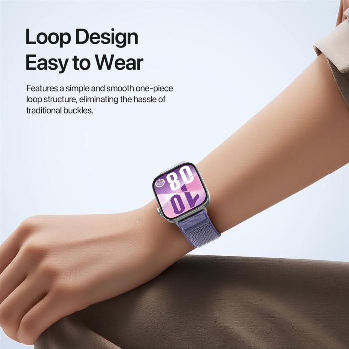 Bild 5, DUX DUCIS DUX DUCIS Huawei Watch Fit 4 Pro/4/3 Armband Nylon Loop Lila - Teknikhallen.se