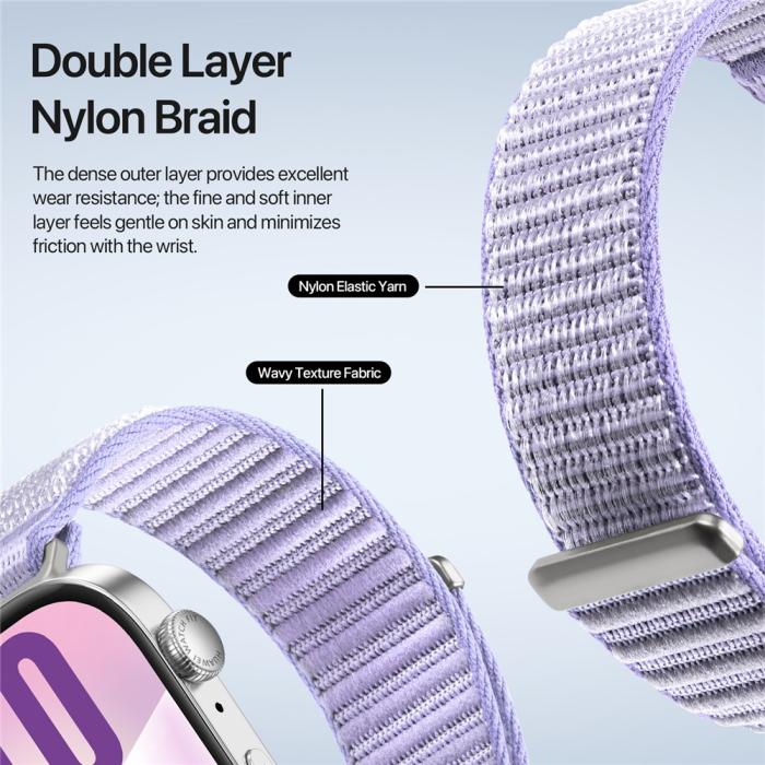 Bild 6, DUX DUCIS DUX DUCIS Huawei Watch Fit 4 Pro/4/3 Armband Nylon Loop Lila - Teknikhallen.se