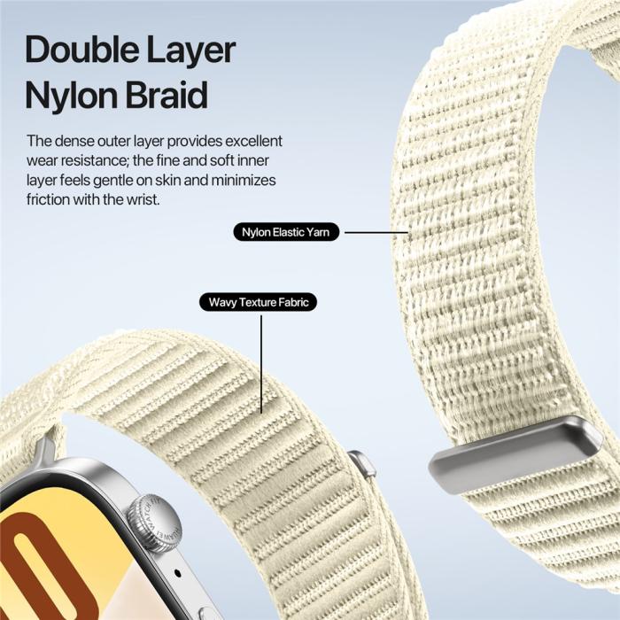 Bild 6, DUX DUCIS DUX DUCIS Huawei Watch Fit 4 Pro/4/3 Armband Nylon Loop Starlight - Teknikhallen.se