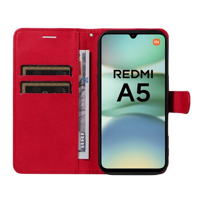 Bild 2,  Xiaomi Redmi A5 Fodral Läder Röd - Teknikhallen.se