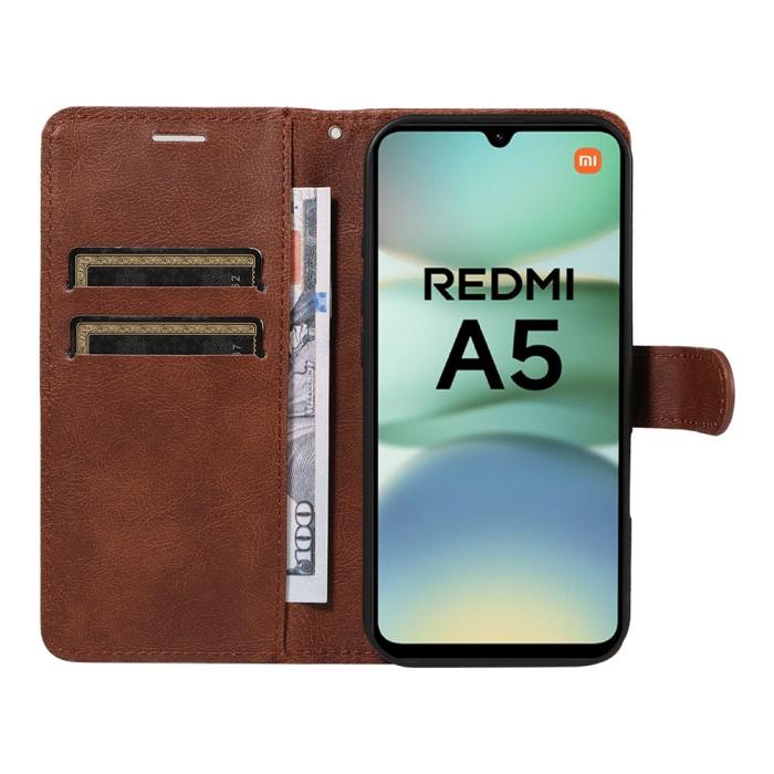 Bild 2,  Xiaomi Redmi A5 Fodral Läder Brun - Teknikhallen.se
