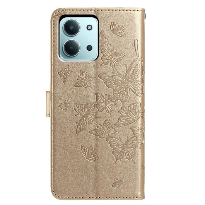 Bild 5,  Xiaomi Redmi 15C Fodral Fjäril Tryck Guld - Teknikhallen.se