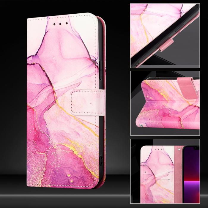 Bild 5,  Nothing Phone 3 Fodral Läder Marmor Rosa - Teknikhallen.se