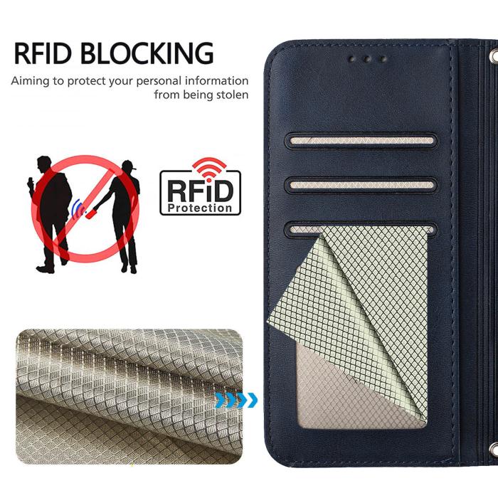 Bild 3,  Nothing Phone 3 Fodral RFID Läder Blå - Teknikhallen.se