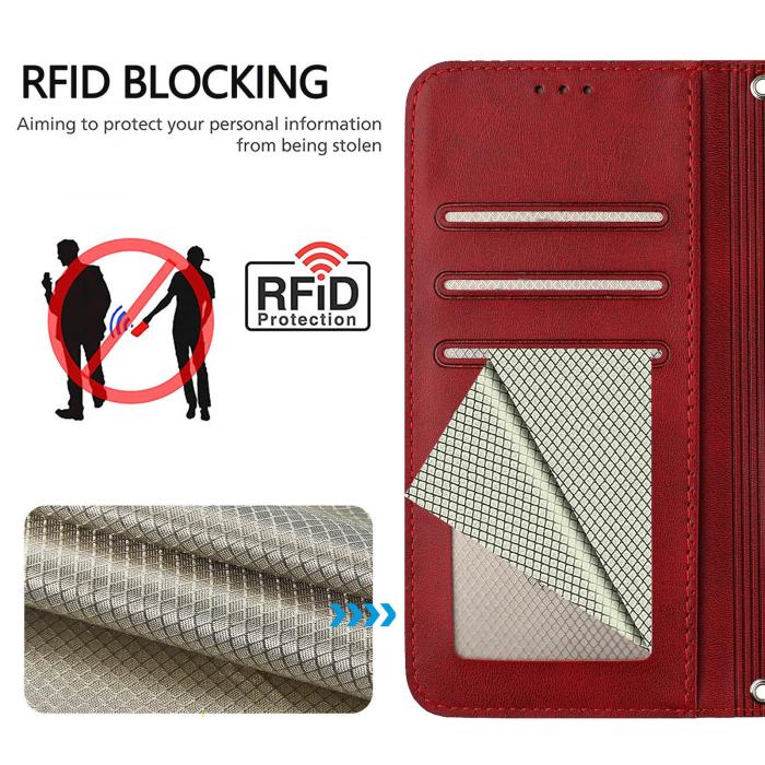 Bild 4,  Nothing Phone 3 Fodral RFID Läder Röd - Teknikhallen.se