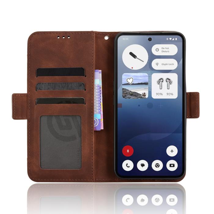 Bild 6,  Nothing Phone 3 Fodral Med Avtagbart Kortfack Brun - Teknikhallen.se