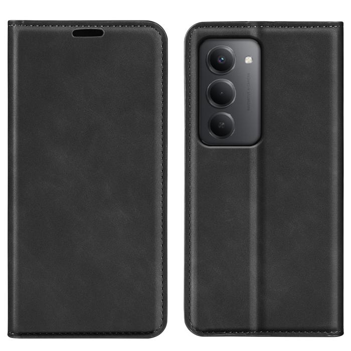 Bild 3,  Xiaomi Redmi 15 Fodral Skin Touch Läder Svart - Teknikhallen.se