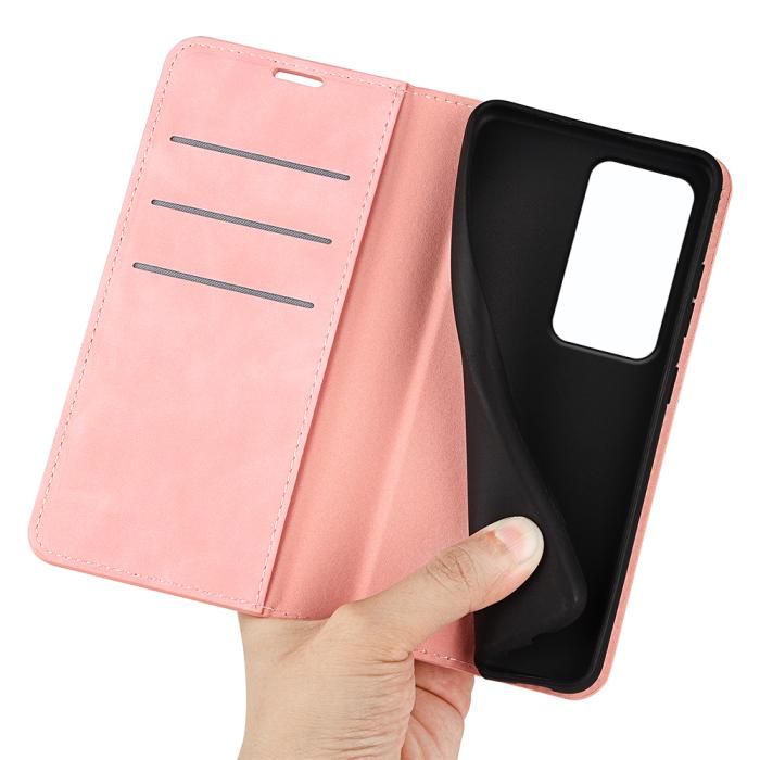Bild 4,  Xiaomi Redmi 15 Fodral Skin Touch Läder Rosa - Teknikhallen.se