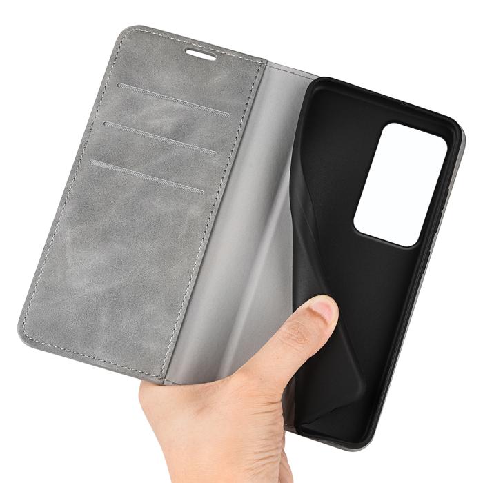 Bild 4,  Xiaomi Redmi 15 Fodral Skin Touch Läder Grå - Teknikhallen.se