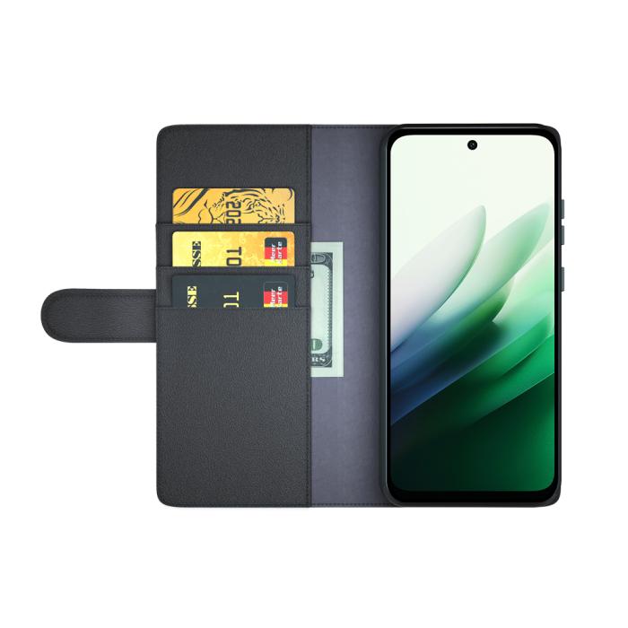 Bild 3,  Xiaomi Redmi 15 Fodral Premium Äkta Läder Svart - Teknikhallen.se