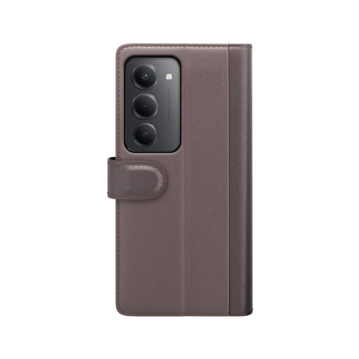 Bild 4,  Xiaomi Redmi 15 Fodral Premium Äkta Läder Brun - Teknikhallen.se
