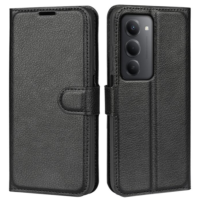 Bild 4,  Xiaomi Redmi 15 Fodral Litchi Läder Svart - Teknikhallen.se
