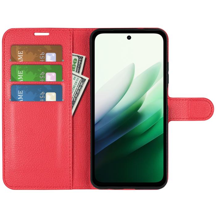 Bild 5,  Xiaomi Redmi 15 Fodral Litchi Läder Röd - Teknikhallen.se