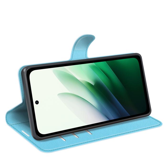 Bild 6,  Xiaomi Redmi 15 Fodral Litchi Läder Blå - Teknikhallen.se