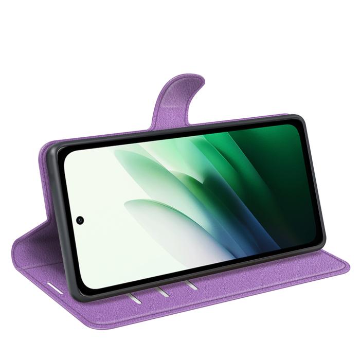 Bild 6,  Xiaomi Redmi 15 Fodral Litchi Läder Lila - Teknikhallen.se