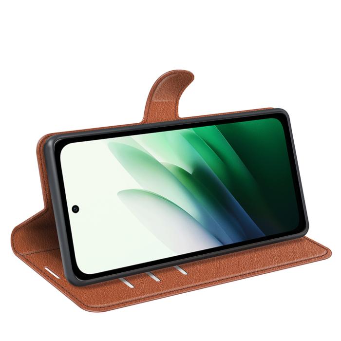 Bild 6,  Xiaomi Redmi 15 Fodral Litchi Läder Brun - Teknikhallen.se