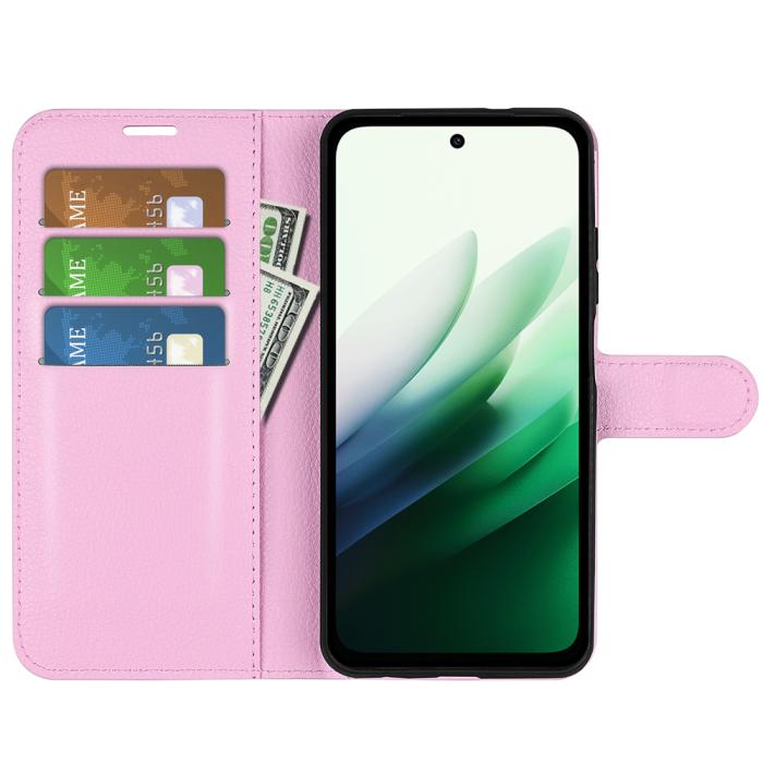 Bild 5,  Xiaomi Redmi 15 Fodral Litchi Läder Ljus Rosa - Teknikhallen.se